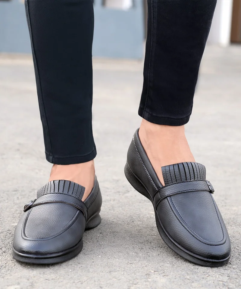 Bacca Bucci Matte Black ROME Dress Loafers Moccasins & Driving Shoes for Men | Best Price UAE